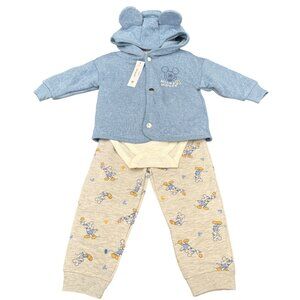 Disney Baby‎ 3-Piece Mickey Mouse Outfit Set18M Hooded Jacket Bodysuit & Pants